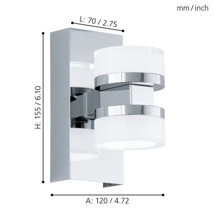 Eglo - LED-Wandleuchte für Badezimmer 2xLED/4,5W/230V IP44