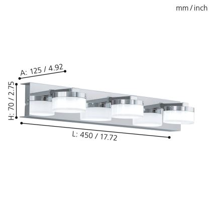 Eglo - LED Badezimmerwandleuchte 3xLED/4,5W/230V