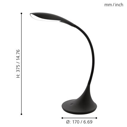 Eglo - dimmbare LED-Tischlampe LED/4,5W/230V schwarz