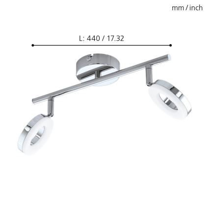 Eglo 94757 - LED-Badezimmerleuchte GONARO 2xLED/3,8W/230V IP44