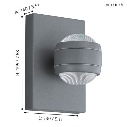 Eglo - LED-Außenleuchte 2xLED/3,7W/230V IP44
