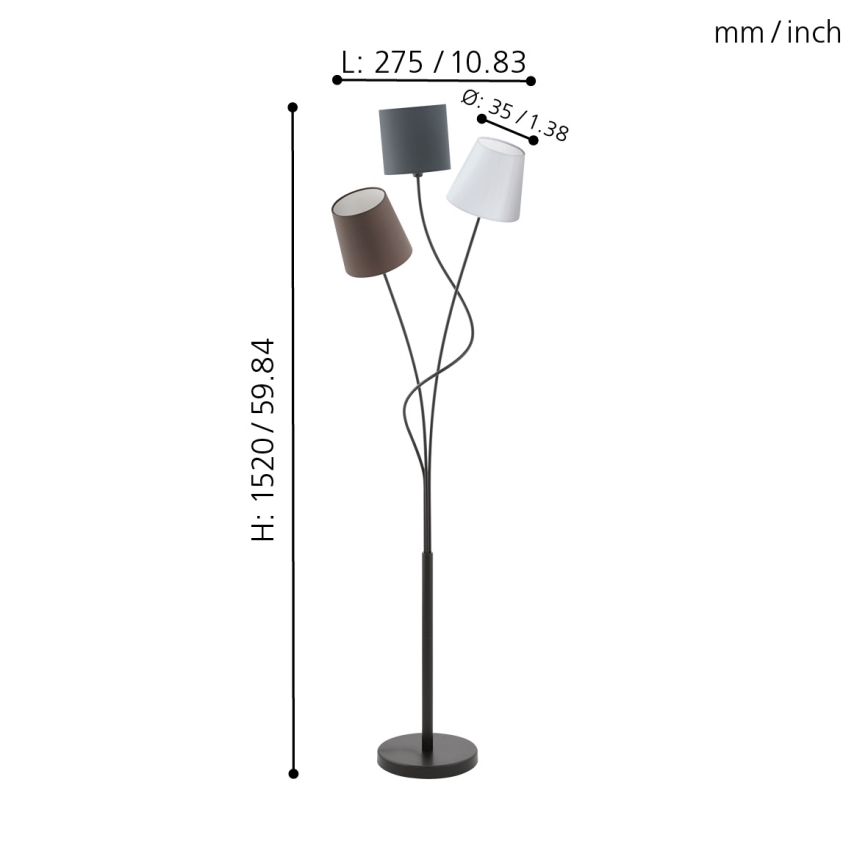 Eglo - Stehlampe 3xE14/40W/230V
