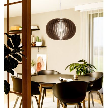 Eglo 95026 - Pendelleuchte mit Kabel STELLATO 1xE27/60W/230V Ø 70 cm braun