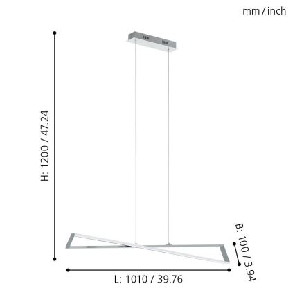 Eglo 95566 - LED Kronleuchter AGRELA 2xLED/14,4W/230V