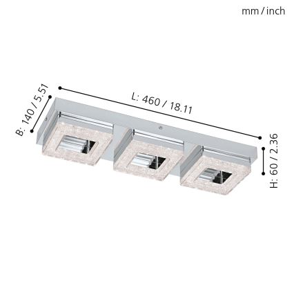 Eglo - LED Kristall Deckenleuchte 3xLED/4W/230V