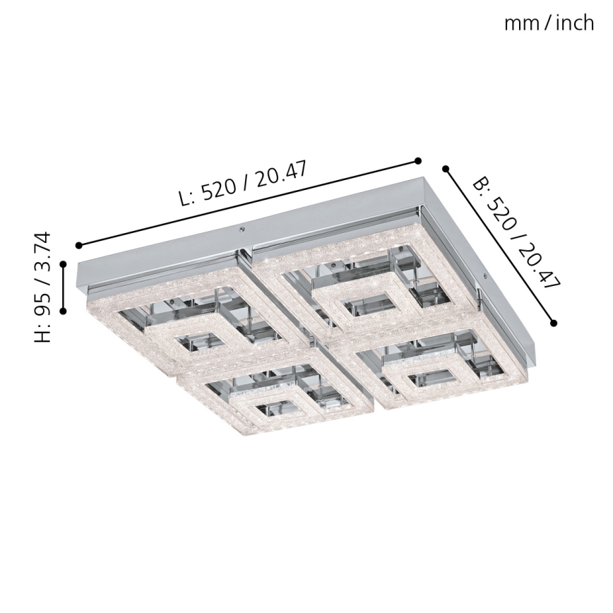 Eglo - LED Kristall Deckenleuchte LED/48W/230V