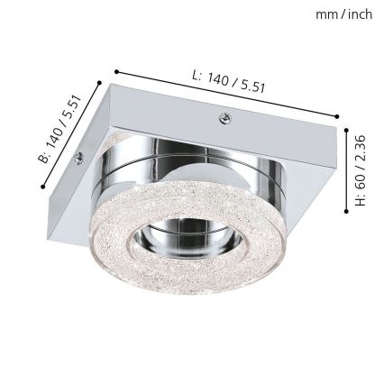 Eglo - LED Kristall Deckenleuchte LED/4W/230V