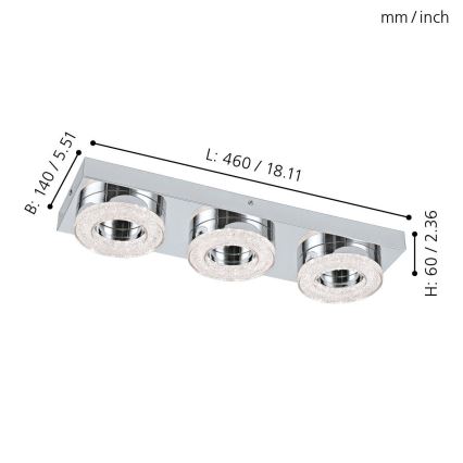 Eglo 95663 - LED-Deckenleuchte FRADELO 3xLED/4W/230V
