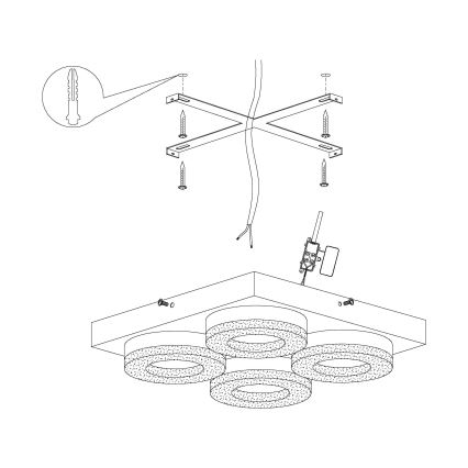 Eglo - LED Kristall Deckenleuchte 4xLED/4W/230V