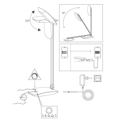 Eglo - LED-dimmbare Tischlampe LED/4,5W/USB
