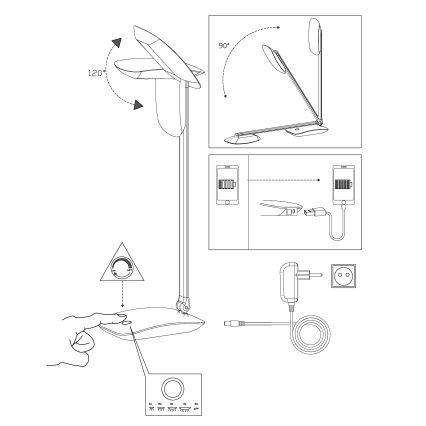 Eglo - dimmbare LED-Tischlampe LED/4,5W/USB