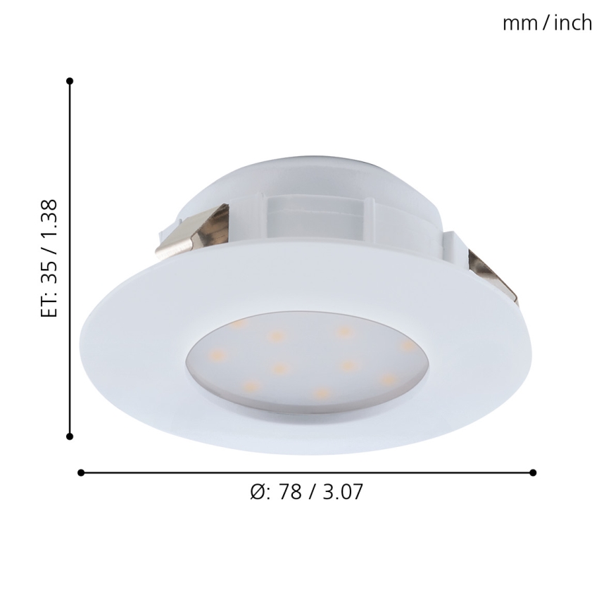 Eglo - SET 3x LED-Deckenleuchte für Badezimmer PINEDA 1xLED/4,9W/230V IP44