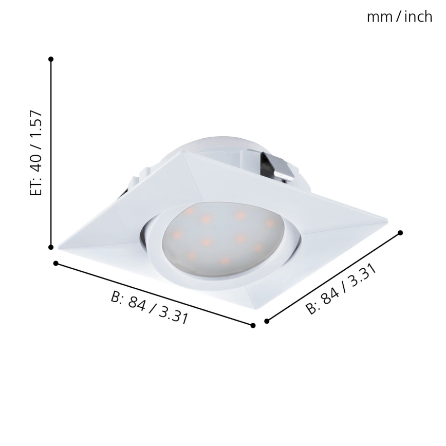 Eglo - SET 3x LED-Einbauleuchten PINEDA LED/4,9W/230V