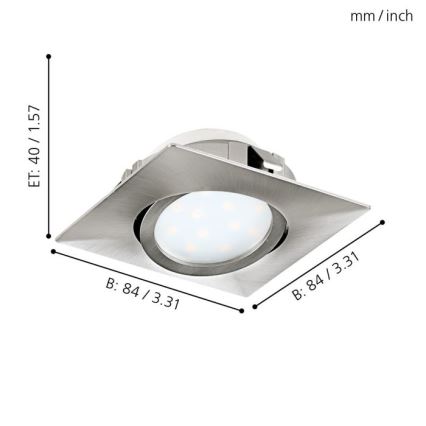 Eglo - 3er-Set PINEDA Einbau-LED-Leuchten LED/4,9W/230V