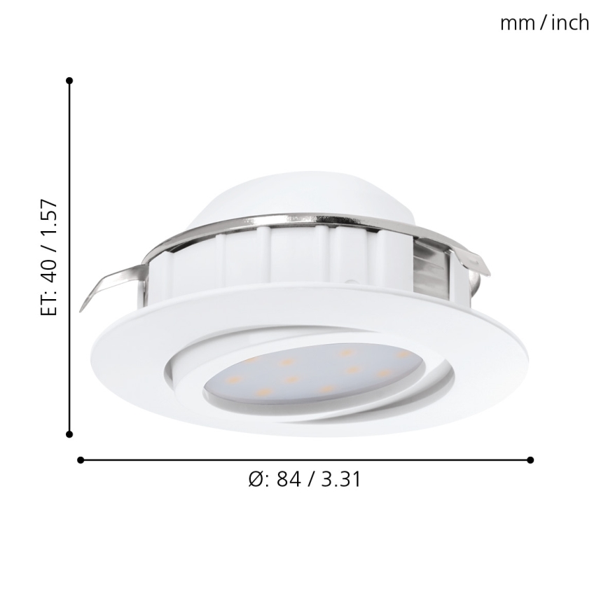 Eglo - 3er-Set LED-Einbauleuchten PINEDA LED/4,9W/230V