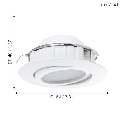 Eglo - SET 3x LED Einbauleuchte PINEDA 1xLED/4,9W/230V