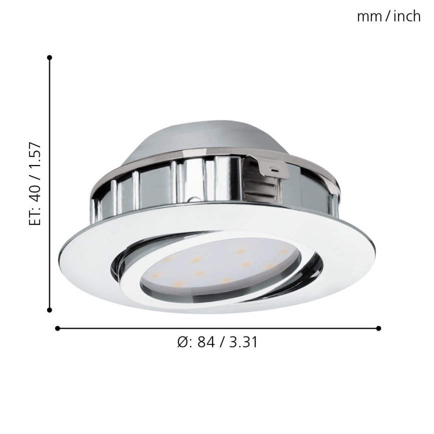Eglo - 3er-Set LED-Deckeneinbauleuchten PINEDA LED/4,9W/230V