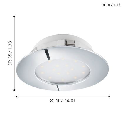 Eglo - LED-Einbauleuchte LED/12W/230V