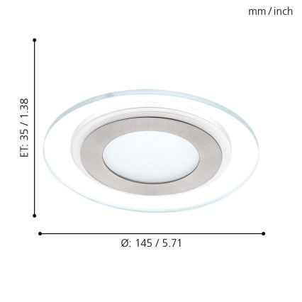 Eglo - LED Einbauleuchte 1xLED/11W/230V