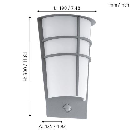 Eglo 96017 - LED-Außenwandleuchte mit Sensor BREGANZO 1 2xLED/2,5W IP44