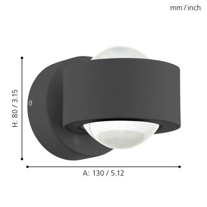 Eglo - LED Wandleuchte 2xLED/2,5W/230V