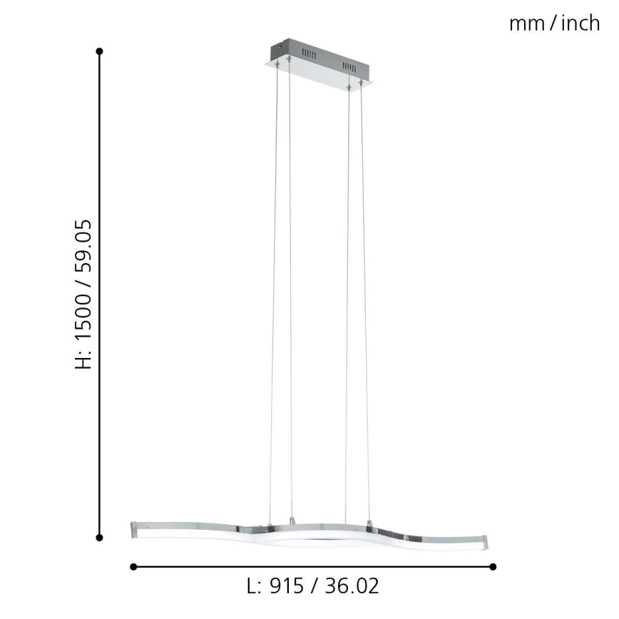 Eglo 96101 - LED Kronleuchter LASANA 2 2xLED/10,5W/230V