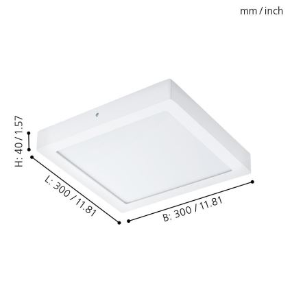 Eglo 96169 - LED-Deckenleuchte für Badezimmer FUEVA 1 LED/22W/230V IP44 30x30 cm