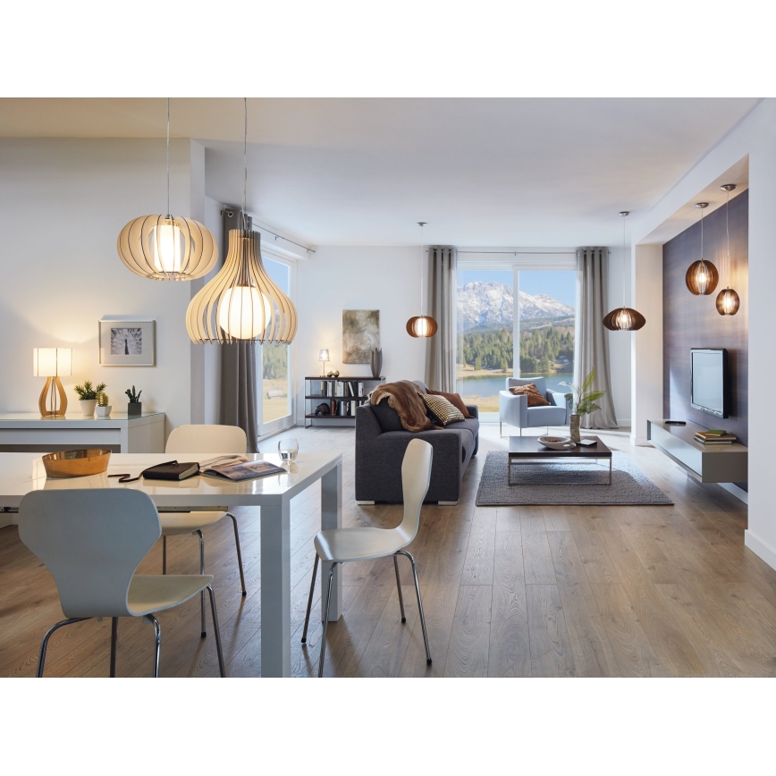 Eglo 96211 - Pendelleuchte TINDORI mit Kabelaufhängung 1xE27/60W/230V Ø 50 cm weiß