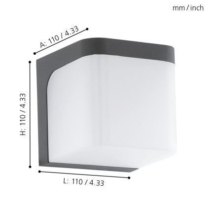 Eglo - LED-Wandleuchte für den Außenbereich LED/4,9W/230V IP44