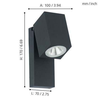 Eglo - LED Außenwandleuchte LED/5W/230V