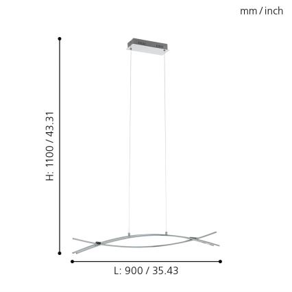 Eglo - LED Kronleuchter auf der Litze 3xLED/9W/230V