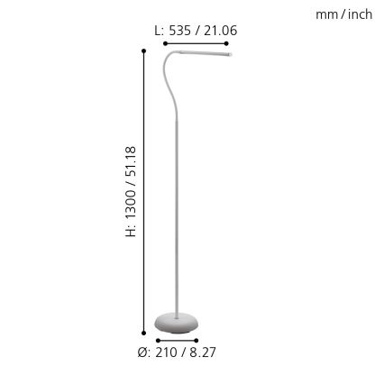 Eglo - Dimmbare LED-Stehleuchte mit Touch-Funktion LED/4,5W/230V