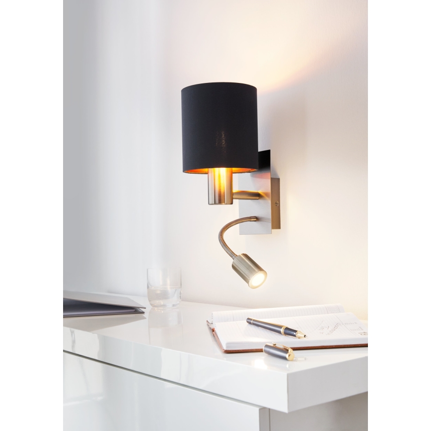 Eglo - LED Flexibles Leuchtmittel 1xE27/40W+LED/3,8W schwarz