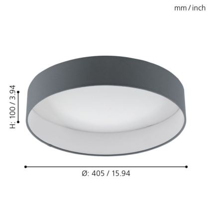 Eglo - Dimmbare LED-Deckenleuchte 1xLED/18W/230V