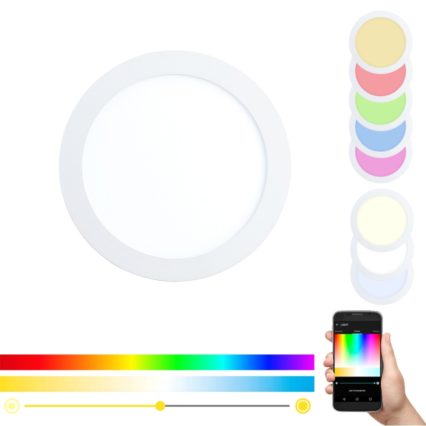 Eglo - LED RGBW dimmbare Einbauleuchte FUEVA-C LED/15,6W/230V Ø 22,5 cm