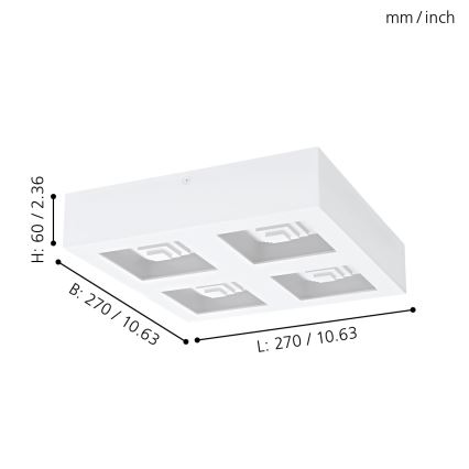 Eglo - LED Deckenleuchte 4xLED/6,3W/230V