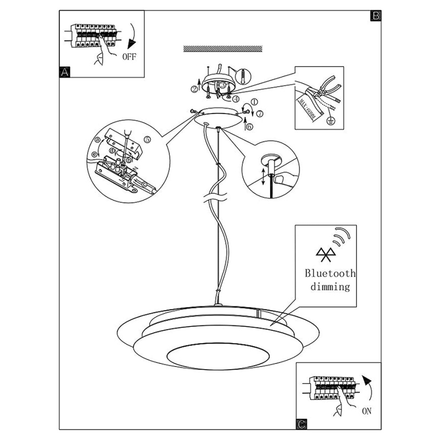 Eglo 96979 - LED RGB Pendelleuchte MONEVA-C LED/27W/230V