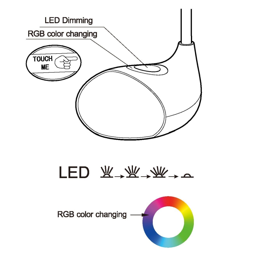 Eglo - Dimmbare LED-Tischleuchte LED/2,2W+0,3W/230V RGB