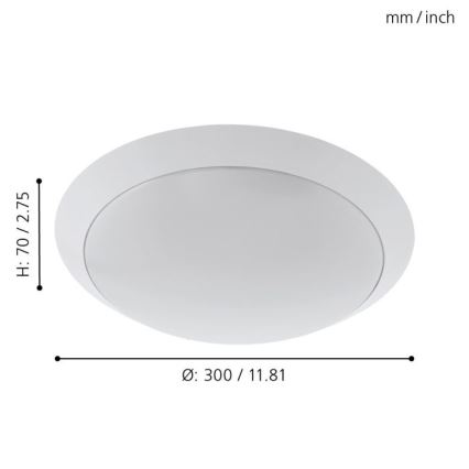 Eglo 97254 - LED Badezimmer-Deckenleuchte PILONE LED/11W/230V weiß IP44