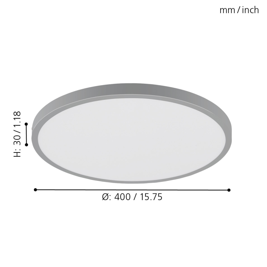 Eglo - LED Deckenleuchte 1xLED/25W/230V silber rund 4000K