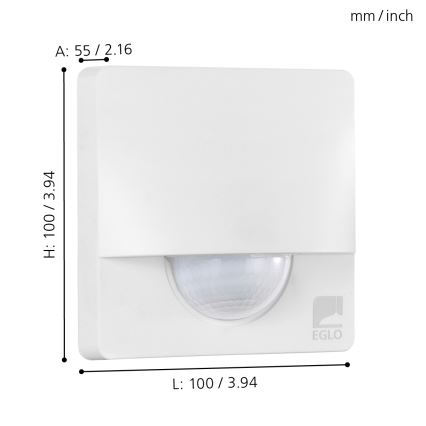 Eglo - Außen Bewegungssensor 1m weiß IP44