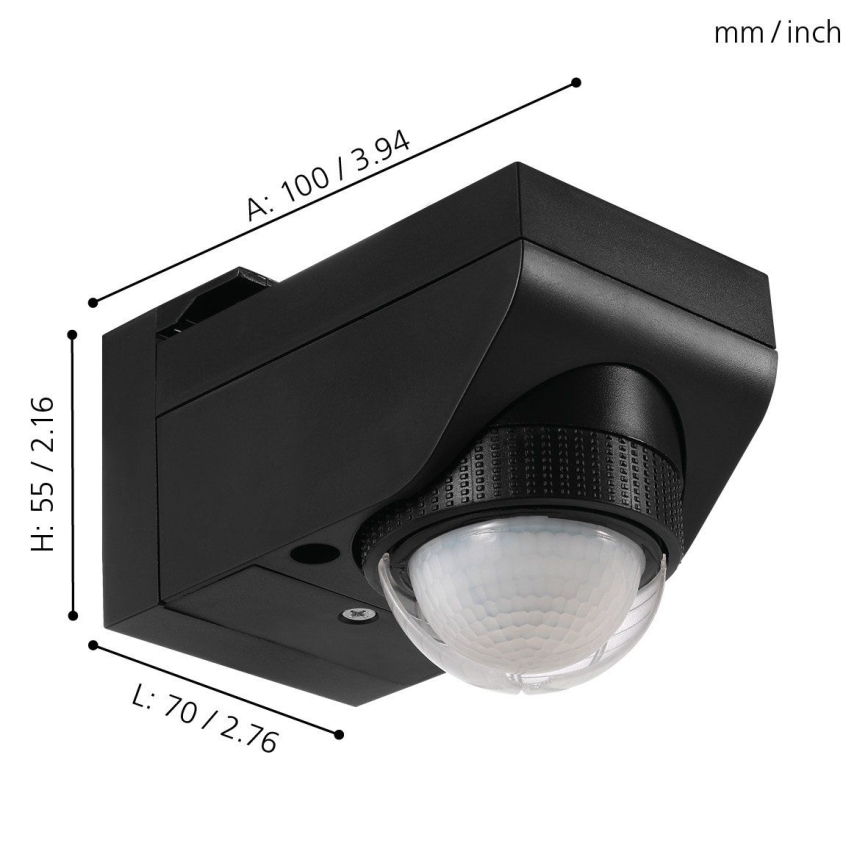 Eglo 97467 - Außen-Bewegungs- und Dämmerungssensor DETECT ME 4 12 m schwarz IP44