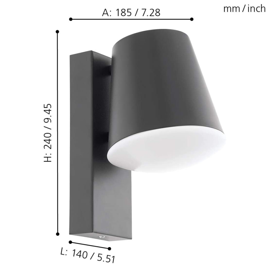 Eglo 97482 - LED-dimmbare Außenwandleuchte CALDIERO-C 1xE27/9W/230V IP44