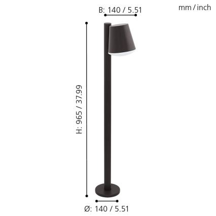 Eglo - LED dimmbare Außenleuchte CALDIERO-C 1xE27/9W/230V Anthrazit IP44