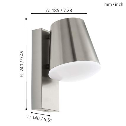 Eglo - LED-Dimmer-Außenwandleuchte CALDIERO-C 1xE27/9W/230V