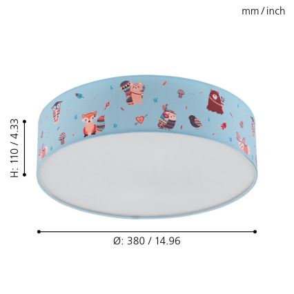 Eglo - Kinder Deckenleuchte 2xE27/40W/230V