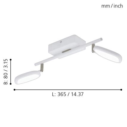 Eglo 97692 - LED RGB Einbauleuchte PALOMBARE-C 2xLED/5W/230V