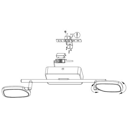 Eglo 97692 - LED RGB Einbauleuchte PALOMBARE-C 2xLED/5W/230V