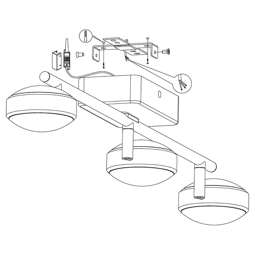Eglo - LED RGB Einbauleuchte CORROPOLI-C 3xLED/5W/230V