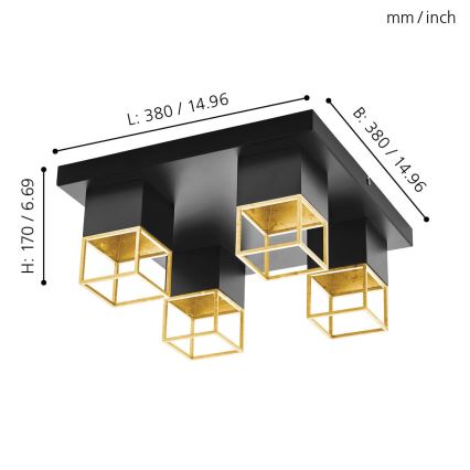 Eglo 97731 - LED Decken-Kronleuchter MONTEBALDO 4xLED/5W/230V